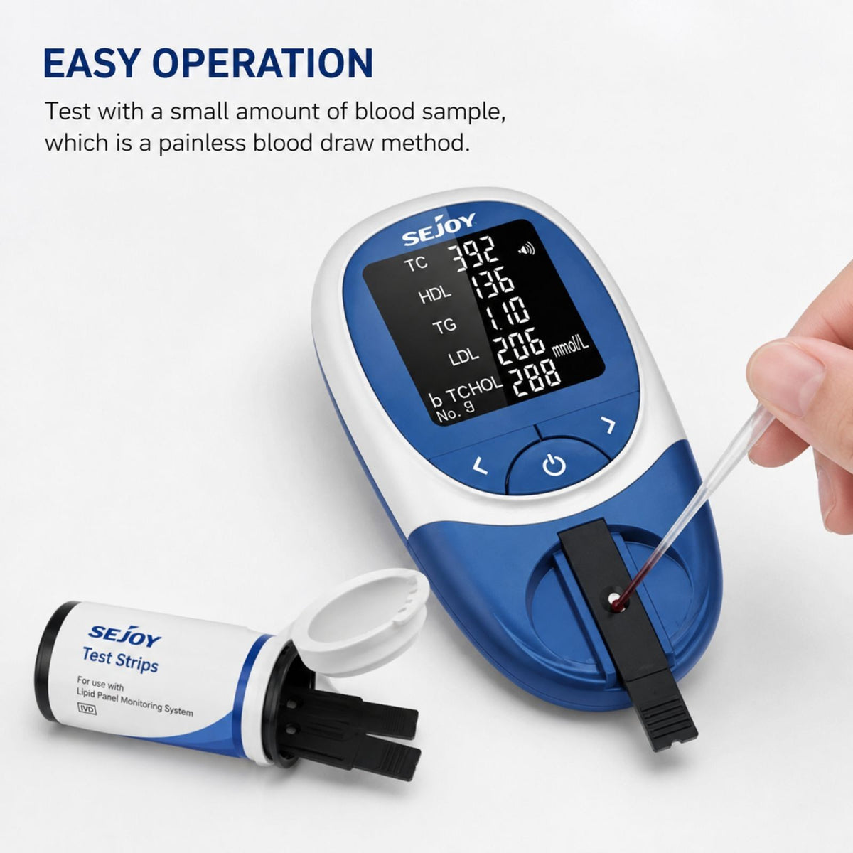 Cholesterol Test Kit Home 5-in-1 Blood Lipid Monitor HDL LDL Triglycerides Meter
